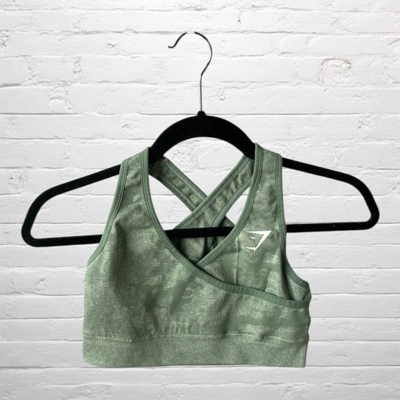 Gymshark Other - Gymshark Adapt Camo Seamless Sports Bra Sage Green Athletic Workout Yoga Top